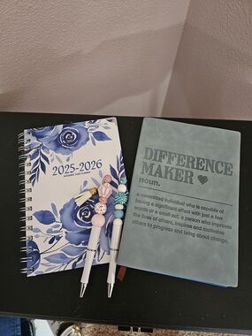 Difference Maker Teal Journal & Blue Floral 2025-2026 Planner Set
